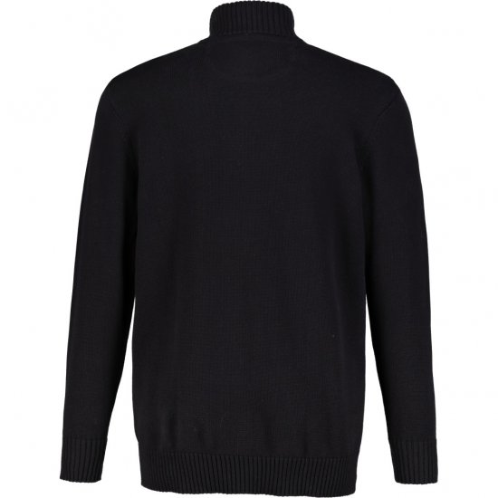 JP1880 Cardigan Knitted with Zipper Black TALL - VÊTEMENTS HOMME MT-6XLT - Vêtements Tall Homme