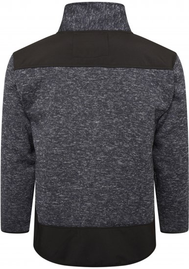 Kam jeans KV133 Twisted Marl Fleece Jacket Black - Vestes - Vestes homme grandes tailles