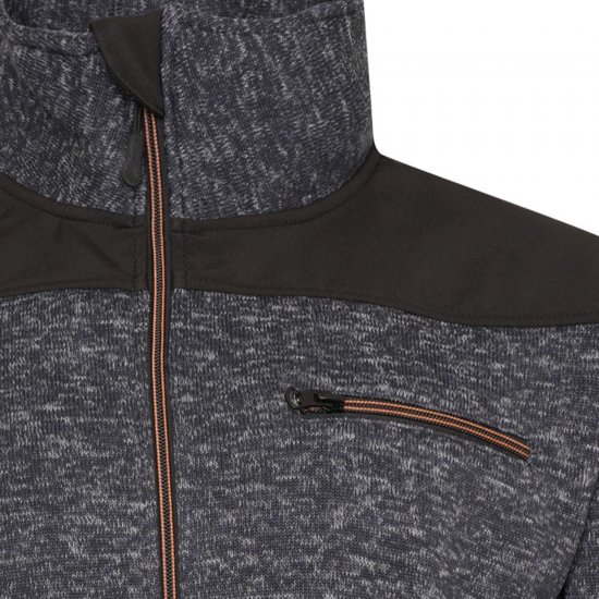 Kam jeans KV133 Twisted Marl Fleece Jacket Black - Vestes - Vestes homme grandes tailles