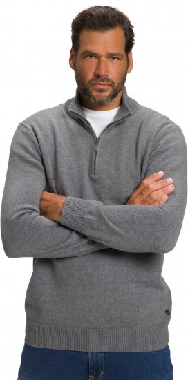 JP1880 Sweater Quarter Zipper Grey - Sweatshirts & hoodies - Sweatshirts/Hoodies grande taille homme