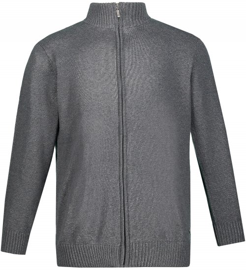 JP1880 Cardigan Knitted with Zipper Grey - Sweatshirts & hoodies - Sweatshirts/Hoodies grande taille homme