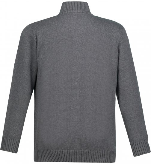 JP1880 Cardigan Knitted with Zipper Grey - Sweatshirts & hoodies - Sweatshirts/Hoodies grande taille homme