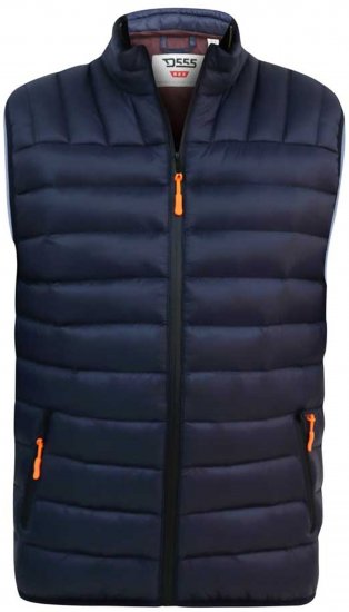 D555 WICKHAM 1 Puffer Gilet with Burgundy Lining Navy - Gilets sans manches - Gilets grandes tailles