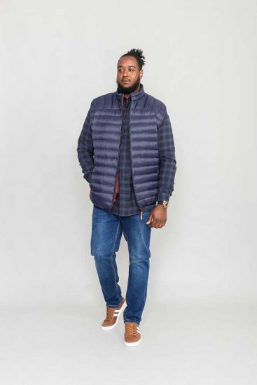 D555 WICKHAM 1 Puffer Gilet with Burgundy Lining Navy - Gilets sans manches - Gilets grandes tailles