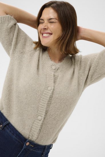 Kaffe Curve Emilia Cardigan Feather Grey Melange - Cardigans - 
