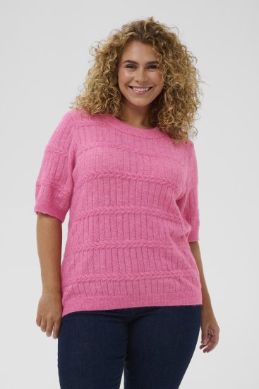 Kaffe Curve Minia Pullover Pink Power Melange - Pulls en maille - 
