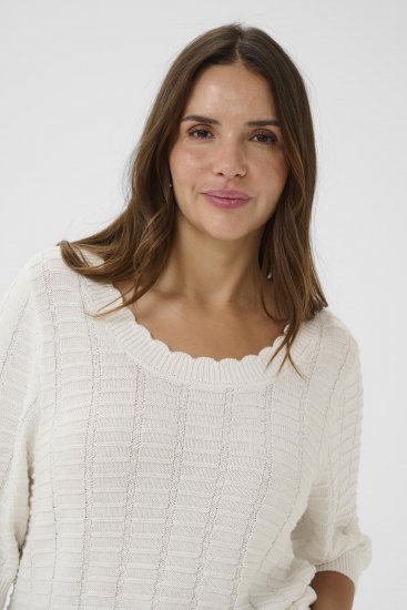 Kaffe Curve Lotia Pullover Chalk - Pulls en maille - 