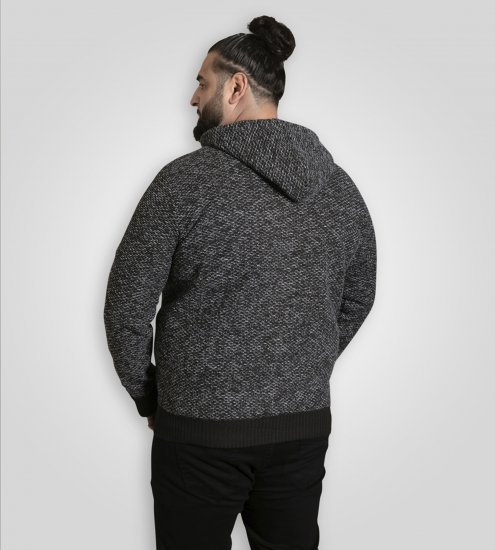 Duke Fareham Bonded Sherpa Lining Knitted Hoodie Grey - Sweatshirts & hoodies - Sweatshirts/Hoodies grande taille homme