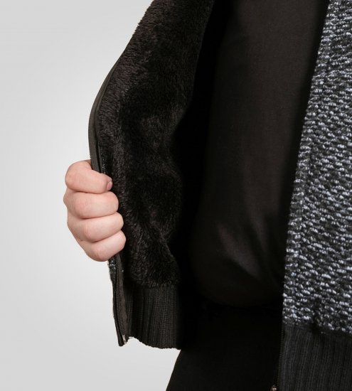 Duke Fareham Bonded Sherpa Lining Knitted Hoodie Grey - Sweatshirts & hoodies - Sweatshirts/Hoodies grande taille homme