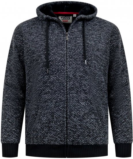 Duke Fareham Bonded Sherpa Lining Knitted Hoodie Grey - Sweatshirts & hoodies - Sweatshirts/Hoodies grande taille homme