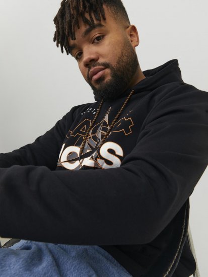 Jack & Jones Hunt Hoodie Black - Sweatshirts & hoodies - Sweatshirts/Hoodies grande taille homme