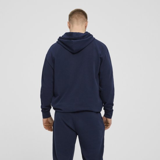 North Latitude Denim Hooded Full-Zip Sweatshirt Navy TALL - TALL sweatshirts - 