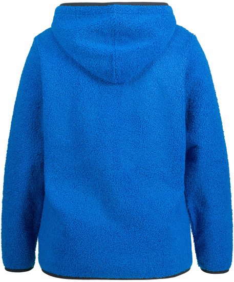 Ulla Popken Teddy Fleece Partial Zip Hoodie Royal Blue - Sweatshirts & hoodies - 