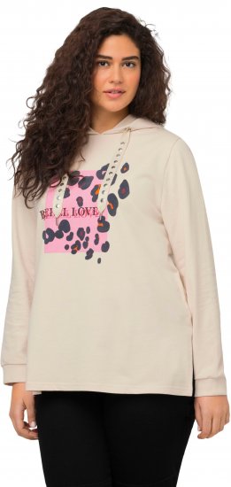 Ulla Popken REBEL LOVE Long Sleeve Graphic Hoodie Vanilla - Sweatshirts & hoodies - 