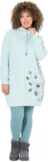 Ulla Popken Oversized Grass Graphic Hoodie Glacier Green - Sweatshirts & hoodies - 