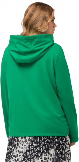 Ulla Popken City Name Graphic Hoodie Emerald Green - Sweatshirts & hoodies - 