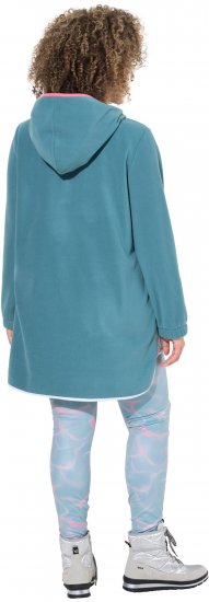 Ulla Popken Floral Detail Fleece Hoodie Ice Green - Sweatshirts & hoodies - 