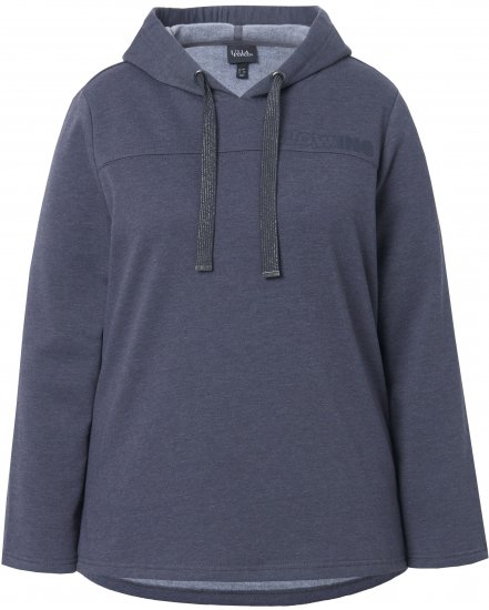 Ulla Popken Lettering GLOWING Hoodie Asphalt Grey - T-shirts imprimés pour femme - 