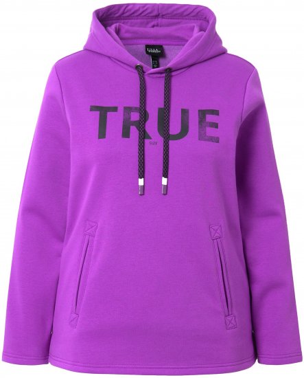 Ulla Popken TRUE Lettering Hoodie Neon Red - Sweatshirts & hoodies - 