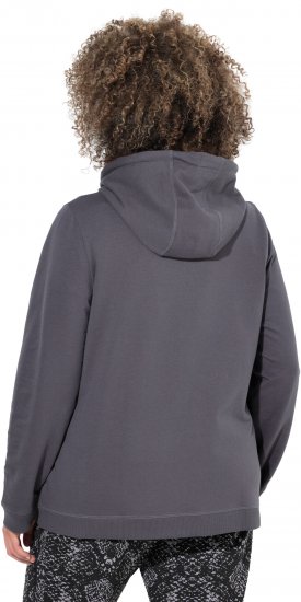 Ulla Popken Snake Detail Zip-Up Hoodie Graphite Grey - Sweatshirts & hoodies - 
