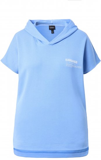 Ulla Popken Quick Drying Short Sleeve Hoodie Light Blue - Sweatshirts & hoodies - 