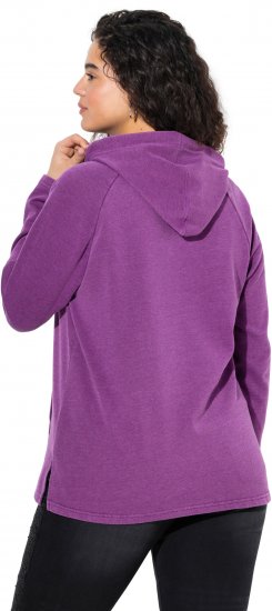 Ulla Popken Rhinestone Drawstring Moon Wash Hoodie Light Plum - Sweatshirts & hoodies - 