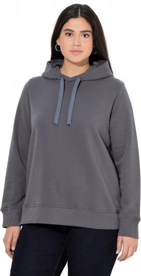 Ulla Popken Relaxed Fit Long Sleeve Hoodie Graphite Grey - Sweatshirts & hoodies - 