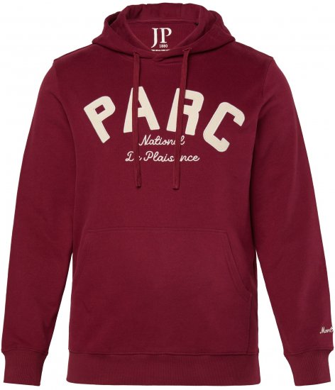 JP1880 Hoodie with Embroidery Aubergine - Sweatshirts & hoodies - Sweatshirts/Hoodies grande taille homme
