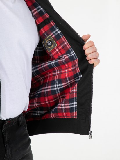 D555 Kent Elastic Rib Hem & Cuffs Harrington Jacket Black - Vestes - Vestes homme grandes tailles