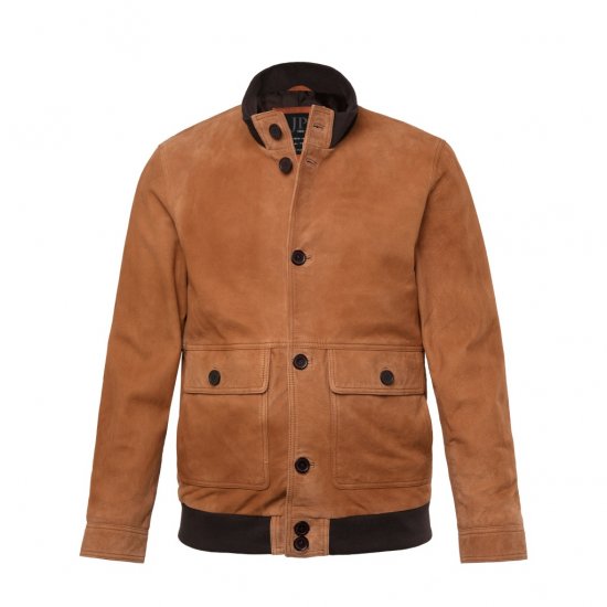 JP1880 Jacket Leather Lamb Nappa Brown - Vestes - Vestes homme grandes tailles