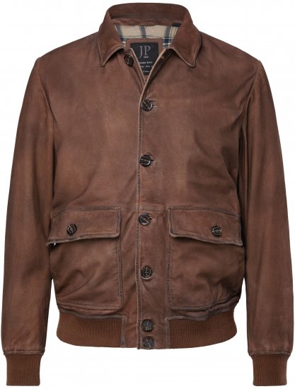 JP1880 Finest Goat Suede Leather Blouson Tobacco Brown - Vestes - Vestes homme grandes tailles