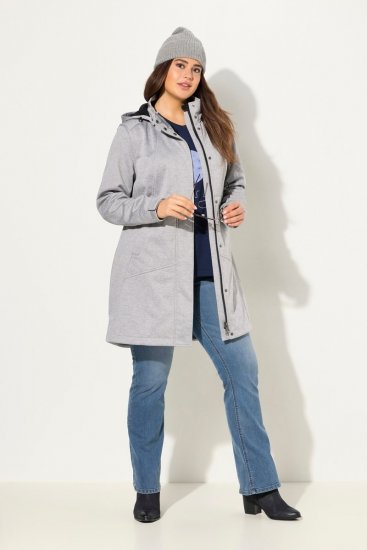 Ulla Popken HYPRAR Melange Softshell Jacket Grey Melange - Vestes - Vestes grande taille pour femme