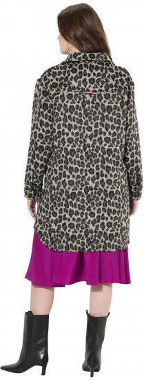Ulla Popken Leopard Print Shirt Jacket Black - Vestes - 