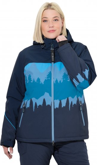 Ulla Popken Landscape Print Triple Function Performance Jacket Navy - Vestes - 