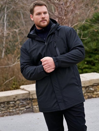 Espionage JT121 Padded Waterproof Coat Black - Vestes - Vestes homme grandes tailles