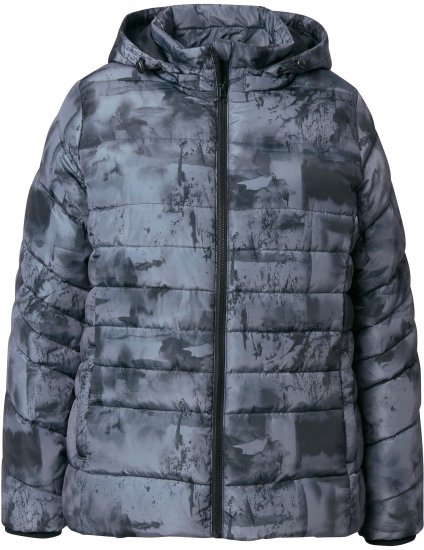 Ulla Popken HYPRAR Quilted Abstract Print Jacket Black - Vestes - 