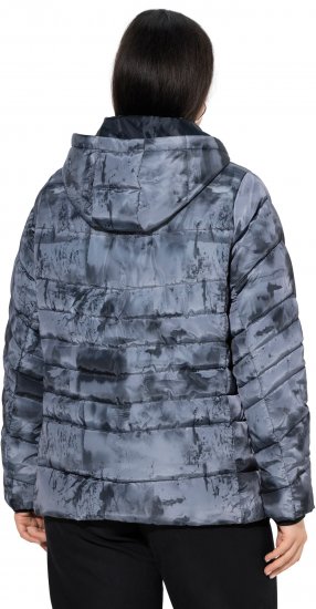 Ulla Popken HYPRAR Quilted Abstract Print Jacket Black - Vestes - 