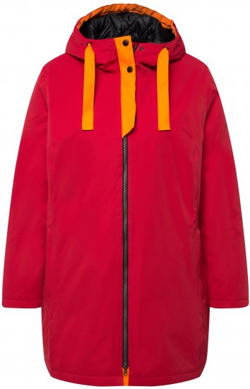 Ulla Popken HYPRAR Triple Function Contrast Trim Quilted Lining Jacket Salsa Red - Vestes - 