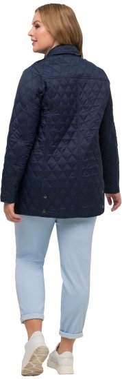 Ulla Popken Quilted Jacket with Plaid Lining Navy - Vestes - 