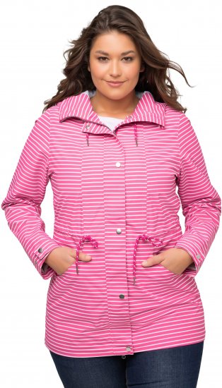 Ulla Popken HYPRAR Striped Triple Function Jacket Fuchsia Pink - Vestes - 