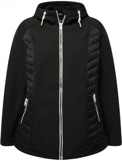Ulla Popken Hyprar Quilt Mix Jacket Black - Vestes - 