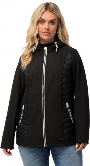 Ulla Popken Hyprar Quilt Mix Jacket Black - Vestes - 