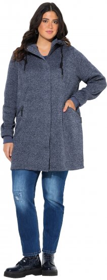 Ulla Popken Knit Fleece-Lined Jacket Navy - Vestes - 
