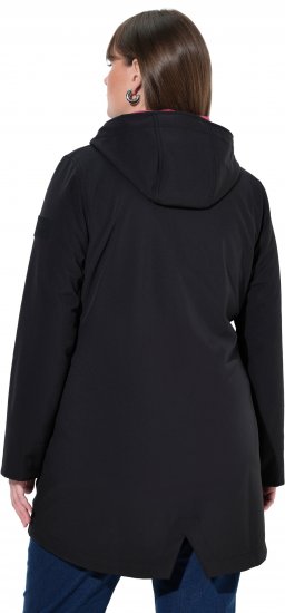 Ulla Popken Hyprar Soft Shell Water Repellent Hooded Jacket Black - Vestes - 
