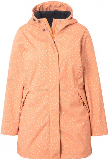 Ulla Popken Raindrop Print Longline Waterproof Jacket Mandarin - Vestes - 