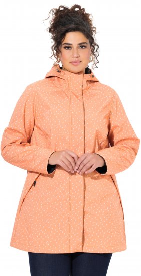 Ulla Popken Raindrop Print Longline Waterproof Jacket Mandarin - Vestes - 
