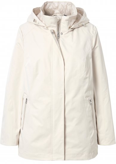 Ulla Popken Long Triple Function Softshell Jacket Natural White - Vestes - 