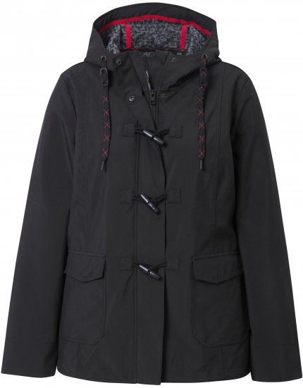Ulla Popken HYPRAR Toggle Button Microfleece Lined Jacket Black - Vestes - 