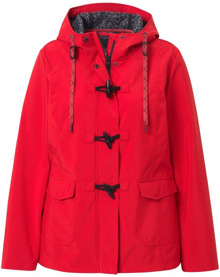 Ulla Popken HYPRAR Toggle Button Microfleece Lined Jacket Salsa Red - Vestes - 