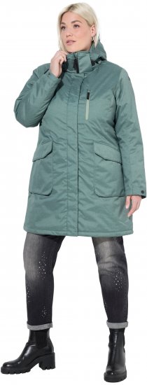 Ulla Popken HYPRAR Drawstring Waist Parka Grey Green - Vestes - 